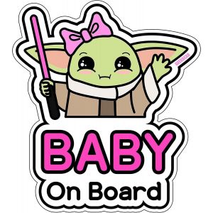 Cmjaagur-Baby On Board Aufkleber Auto (06. Yoda Girl)[M1758] - Neuf