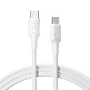 THEF-Câble USB C Vers USB-C 100W PD 5A TPE, câble de charge rapide USB Type-C 2,0M / 6,56 Ft blanc, Charge rapide QC3.0, PD Chargeur Cable Type C pour Samsung/Pixel - Neuf