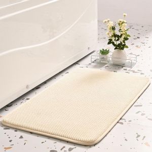 Kal-Tapis De Bain 40 X 60cm Tapis Salle De Bain Antidérapant En Mousse À Mémoire Lavable En Machine En Microfibre Douce Super Absorbant Convient Pour La Salle De Bains,Cuisine,Chambre À Coucher - Neuf
