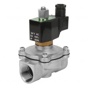 Electrovanne electrique 2S250-25 G1" normalement ouverte en acier inoxydable pour eau et air (DC24 V) - Neuf