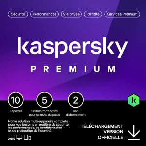 Kaspersky Premium - Multidevice 10 App 2 Ans 5 Coffres - Pc Mac Android Ios - Ed Française Licence Officielle Par Mail - Esd - Neuf