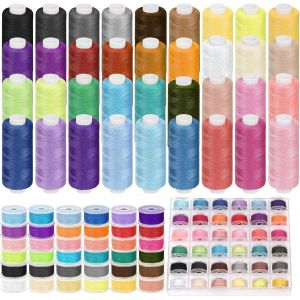 Chenquansarl-Kit De 72 Bobines De Fils &Agrave; Coudre, 36 Couleurs De Fil En Polyester, 400 M Par Bobine, Bobines Pr&eacute;-Enroul&eacute;es De La M&ecirc;me Couleur Avec &Eacute;tui Pour Machine &Agrave; Coudre, Couture &Agrave; La Main - Neuf