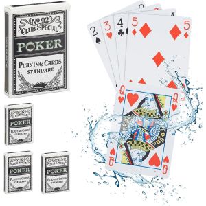 ChenQuanSarl-Jeux De Poker, Lot De 4 Avec 54 Cartes Chacun, Joker, R&eacute;sistant &Agrave; LEau, Plastique, Multicolore - Neuf