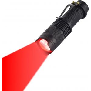 Lampe De Poche Rouge, Puissante Tactique Lumineuse Rouge, Lampe De Poche Rouge, Zoomable, Portable, Lampe De Poche Imperm&eacute;able &Agrave; L'eau Led, Lampe De Poche De P&ecirc;che Lumi&egrave;re Rouge(1, Red) - Neuf