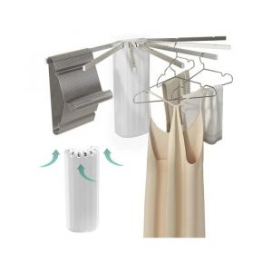 S&eacute;choir &Agrave; Linge Mural Pliable - &Eacute;tendoir 7 Barres En Aluminium, Charge 20kg - Gain De Place, Blanc, 22 Degr&eacute;s - Neuf