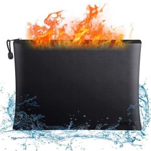 Sac à documents ignifuge et étanche 34 x 24 cm pour objets de valeur, argent et passeports ¿ Solution de rangement sécurisée - Neuf