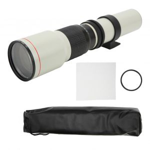Teleobjectif manuel haute puissance 500 mm F8-F32 avec filtre UV pour l'observation des oiseaux, la chasse, le sport et les jeux. Blanc. - Neuf