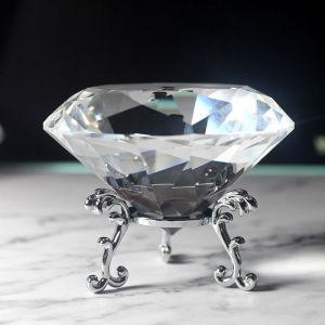 80mm Cristal Clair avec Stand, Artificielle Verre Diamants pour des Faveurs de Mariage, Décoration de la Maison, Cadeau pour Halloween, Noël, le jour de Thanksgiving - Neuf