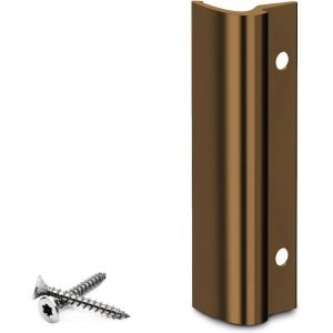 Premium | Poign&eacute;e de porte de balcon en aluminium + vis de fixation | Couleur bronze fonc&eacute; &iquest; Brillant | Poign&eacute;e bomb&eacute;e | Manipulation confortable pour porte de balcon / terrasse ext&eacute;rieure - Neuf