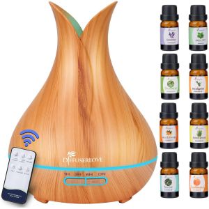 Diffuseur D'huiles Essentielles Electrique Diffuseur D'ar&ocirc;mes &Agrave; Ultrasons T&eacute;l&eacute;command&eacute; Humidificateurs D'huiles Essentielles Silencieux Avec 7 Lampes De Couleur - Neuf