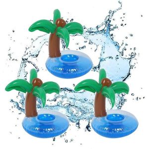 Porte-Gobelets Gonflables En Forme De Cocotier Tropical &iquest; Lot De 3 Flotteurs De Piscine Amusants Pour Les F&ecirc;tes D'&eacute;t&eacute; Et La D&eacute;tente - Neuf