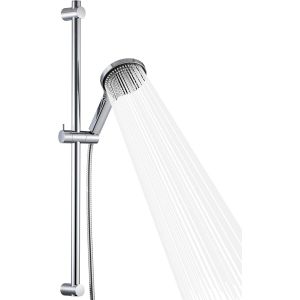 Barre de Douche 80 cm, Kit Douche avec Pommeau de Douche et Douchette &agrave; Main avec 6 Types de Jets et Flexible de 1.6 m, Colonne de Douche, Chrom&eacute; - Neuf