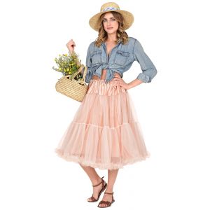 Jupon En Tulle Beige Ros&eacute; 65 Cm - Neuf