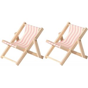 ChicSlick-Support De T&eacute;l&eacute;phone Pour Cha De Plage, 2 Pi&egrave;ces Mini Cha S De Plage Pliables En Bois Support Pour T&eacute;l&eacute;phone, Support Telephone Forme De Cha[X733] - Neuf