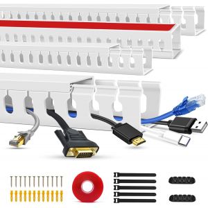 Kit De Raceway Pour Câble Tv Ouvert, Plateau De Câble Anti-Cernes, Tunnel De Gestion Des Câbles Sous Le Bureau (40Cm*4) - Neuf