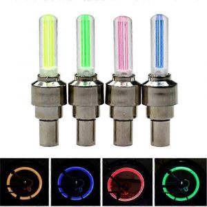Lot De 4 Éclairages Led Pour Roues De Vélo,4 Couleurs,Bouchons De Valve Led Étanches Pour Roues Avant Et Arrière,Éclairage De Sécurité Led Pour Roues De Vélo - Neuf