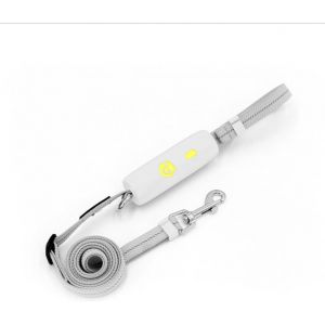 Jgd-&iquest; Accessoire R&eacute;glable 95-160 Cm Pour Chien, Id&eacute;al Chiot Et Collier Attache, Poign&eacute;e Ergonomique, Corde &Eacute;lastique R&eacute;fl&eacute;chissante, Robuste Et Innovant, Couleur Blanc - Neuf