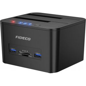 Docking Station, Station d'accueil pour 2 Disques Durs SATA USB 3.0 Fonction Clonage Disque Dur 2,5 Pouces et 3,5 Pouces HDD SSD SATA - Neuf