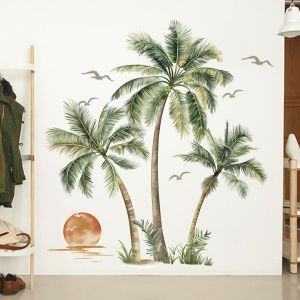 ERYI-Stickers Muraux Palmier Arbre Grand Boho Autocollant Mural Plantes Tropical Décoration Murale Chambre Bureau Salon(H: 49 Inches/125 Cm) - Neuf