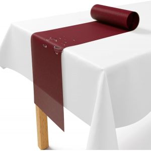 Eryi-Chemin De Table En Non-Tissé - Bordeaux - 30 Cm X 25 M - Jetable - Décoration De Table Élégante Pour Mariage, Communion, Baptême, Anniversaire, Noël Et Fêtes À La Bière - Neuf
