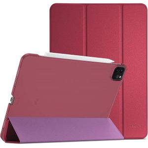 Naeryut-Coque Pour Ipad Pro 11 Pouces 2022/2021/2020/2018,Nouvel Étui Amélioré Sans Le Moindre Souci Pour L¿Utilisation,Housse De Protection Anti-Chute -Rouge Vineux - Neuf