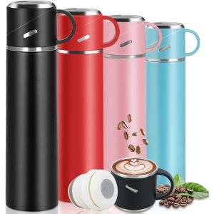 Kalanka-Bouteille Isotherme, Gourde Isotherme En Acier Inoxydable 0.55l, Mug Isotherme Avec Poignée Et Bouchon Antifuite, Sans Bpa, Gourde Enfant Isotherme Pour Café & Thé Au Sport, Voyage, Bureau, E - Neuf