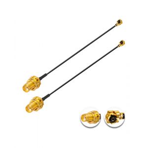 2PCS U.F.L1 vers SMA Femelle C&acirc;ble Coaxial Faible Perte 2"" /5CM U.F.L1 1.13mm Mini-Coaxial Pigtail Cable pour Routeurs Sans Fil Mini PCIE Network Cards PCI Wi-Fi WAN Repeater - Neuf