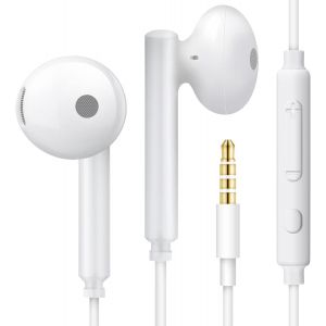 LORANKA-WH6 Casque avec Filaire, Semi in Ear C&acirc;ble Ecouteurs avec C&acirc;ble 3.5 pour MP3/MP4, iPad, Honor 6X/7X/8X/9/10, Huawei, Samsung Galaxy S6/S7/S8, Redmi Note 8/9 - Blanc - Neuf