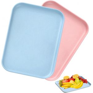 Checarzhn--No1-2 Pièces Plateau De Service Rectangulaire, Plateau Plastique, 30,3 * 22 Cm Plateau Service, Plateau Cuisine, Durables Plateau Antidérapant, Bac Plastique Rectangulaire Para Cuisines, S - Neuf