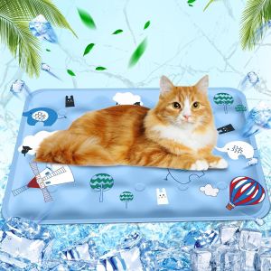 Kalanka-Tapis Rafraîchissant Pour Animaux De Compagnie Matelas Rafraîchissant, Tapis De Glace Pour Chat Injection D'eau, Matelas Refrigerant Cooling Mat D'été Pour Chenils, 40x50cm, M, Moulin À Vent - Neuf