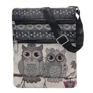 Femmes Bohème Vinta épaule Tote Bag hibou imprimé Double fermeture éclair sac Hippie Gypsy sac à main sac à main-LLM - Neuf