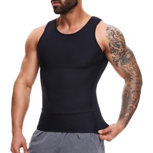 Slep-Débardeur De Compression Homme Ventre Plat Sans Manche Maillot De Corps Élasticité Gaine Amincissante Abdo Top Body Shaper - Neuf