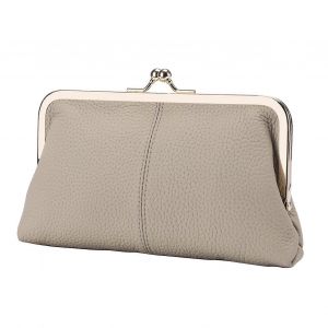 Boucle porte-Monnaie porte-monnaie avec Fermoir, de Grande Capacit&eacute; PU Cuir porte Monnaie pour homme, Vintage Gris avec Fente de Carte de Cr&eacute;dit - Neuf