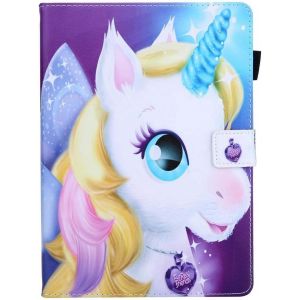 Universel Tablette 10 Pouces Coque Motif Animaux Licorne Glitter Girl Pochette Enfant Flip Etui a Rabat en Cuir PU Anti Choc Protection Rigide Accessoires pour 10 Pouces Tablette Tactile - Neuf