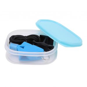 Sifflet En Plastique Crisp Sound Sifflet Ext&eacute;rieur Basketball Avec Lani&egrave;re Et Pince &Agrave; Doigtbleu Clair - Neuf