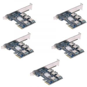 5 pcs PCIe 1 naar 4 PCI Express 16X riser card PCI-e 1X naar externe 4 pci-e slot adapter multiplier - Neuf