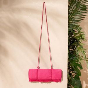 Kal-Serviette De Plage Avec Pompons - Séchage Rapide - En Microfibre - Légère, Super Douce, Pour Les Vacances D'été, La Piscine, La Salle De Sport - Facile À Enrouler Et À Transporter - Rose (71 X - Neuf
