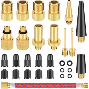 Subzonal-30 Pi&egrave;ces Adaptateur De Pompe &Agrave; V&eacute;lo, Kit De Adaptateur De Valve De V&eacute;lo Dv Av Sv, Embout Pompe Velo Avec Vague D'&eacute;tanch&eacute;it&eacute;, Pour Pompe &Agrave; V&eacute;lo, Compresseurs Pompes - Neuf