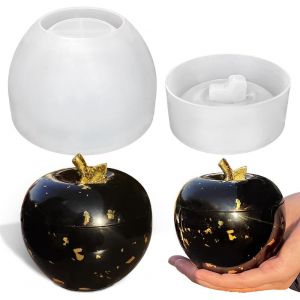 Moules En Resine Epoxy De Pomme De Silicone,Moule En Silicone Pour Bougie, Moule Pour Bougeoir En R&eacute;sine &Eacute;poxy, Moule &Agrave; Faire Soi-M&ecirc;me Pour D&eacute;coration, Pot De Bijoux,Diy Bougeoir Et Organisateur - Neuf