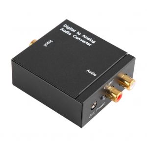 Convertisseur audio numerique optique coaxial vers analogique G/D avec decodeur audio 3,5 mm (prise americaine) - Neuf
