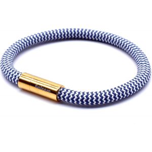 Bracelet Cordage De Voile Noir Pour Homme Et Femme - Tressé - Style Nautique - Avec Fermeture Magnétique (Riu Blanc Blue Or, 175) - Neuf