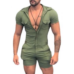 Combinaison Zippée Homme, Chemise D'été À Manches Courtes - Neuf