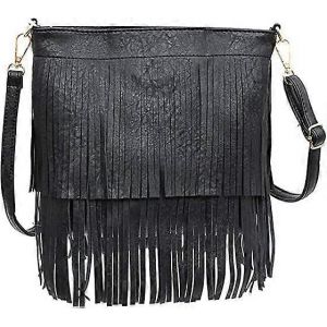 Femmes Mode Épaule Bandoulière Fourre-tout Sac à main Sac à main Frange Messenger Sac à main Sac à mainNoir - Neuf