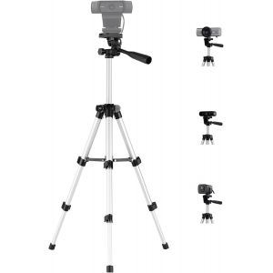 Tr&eacute;pied pour webcam Logitech C920,support tripode pour webcam Logitech Brio 4K,C925e C922x,C922,C930e,C930 C920,C615-65 cm de hauteur-Argent - Neuf