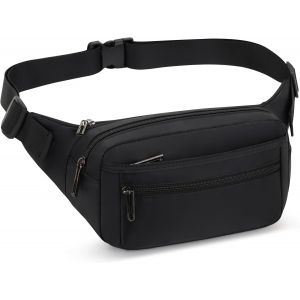 Men's And Women's City Safety Fanny Pack For Travel Or Outdoor Sport,Sports Waist Bag,Running Belt,Black,Hiking Bum Bags - Neuf