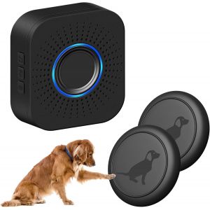 Kalanka-Sonnette Pour Chien, Sonnette Pour Chien Porte Sans Fil Fonctionne À 1000pieds Pour L'apprentissage De La Propreté, Sonnette Chien Tactiles Étanche (1 Récepteur Dc+ 2 Émetteurs) - Neuf