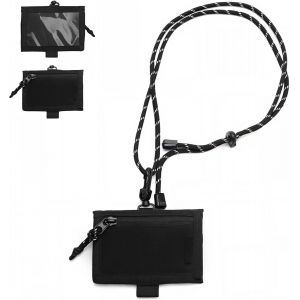 Petit Portefeuille Minimaliste Avec Fen&ecirc;tre Pour Carte D'Identit&eacute;,R&eacute;sistant &Agrave; L'Eau Avec Lani&egrave;re Porte-Cl&eacute;s Pour Cartes,Esp&egrave;ces,Cl&eacute;s,Pi&egrave;ces De Monnaie (Noir) - Neuf