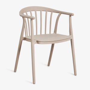 Pack de 4 chaises de salle &agrave; manger empilables avec accoudoirs en polypropyl&egrave;ne Ivor Moka Brown - Neuf