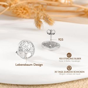 Boucles D'oreilles Arbre De Vie Pour Femme Argent Sterling 925 Pour F&ecirc;te Des M&egrave;res Anniversaire[Bou9242332] - Neuf