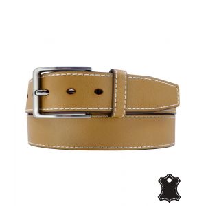Ceinture En Cuir Couleur Camel Pour Homme - L'indispensable &Eacute;l&eacute;gance D&eacute;contract&eacute;e En Vachette V&eacute;ritable - Neuf
